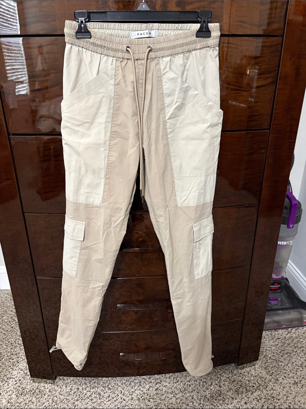 PacSun Two-Tone Tan & Cream Cargo Jogger Pants - Men's